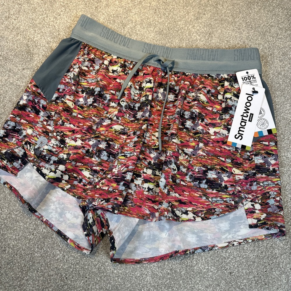 Woman's Shorts Smartwool Active Lined 4" Shorts N34 Guava Pink Mica Stone Small
